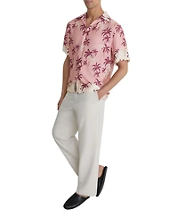 Reiss Men's Madrona Palm-Print Cuban-Collar Shirt