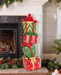 Glitzhome 30.25" Christmas Stacked Gift Box Porch Decor