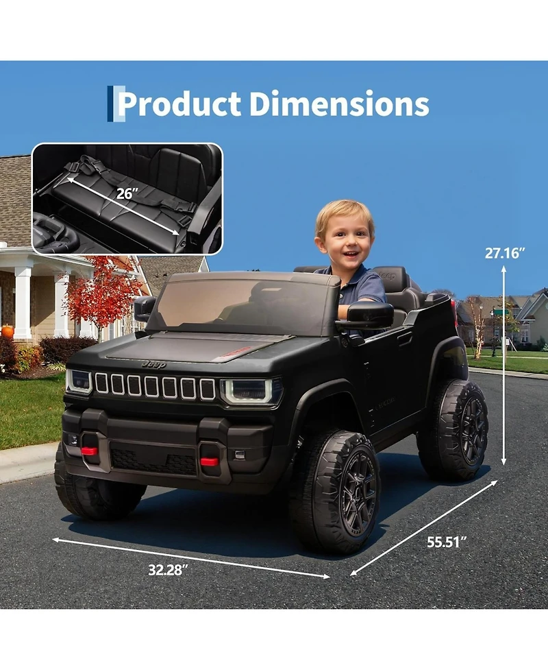 homfan 41.7 x 27.2 13.8 Inch Kids Electric Ride On Car Licensed 24V 2 Seater with Remote Control for Outdoor Play