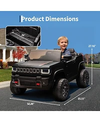 homfan 41.7 x 27.2 13.8 Inch Kids Electric Ride On Car Licensed 24V 2 Seater with Remote Control for Outdoor Play