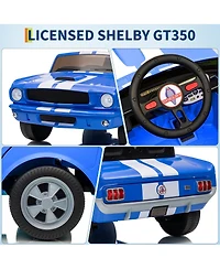 homfan 46.1 x 24.8 16.9 Inch Licensed Shelby Ride On Car for Kids 24V 2 Seater Electric Toy with Remote Outdoor Play