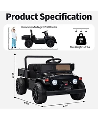 homfan 44.5x24.8x22.4 Licensed Toyota Pickup 12V Kids Battery Powered Ride-On, Remote Control, Music and Led Lights, Outdoor Play