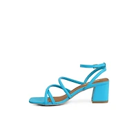 right pose faux leather block heel sandals