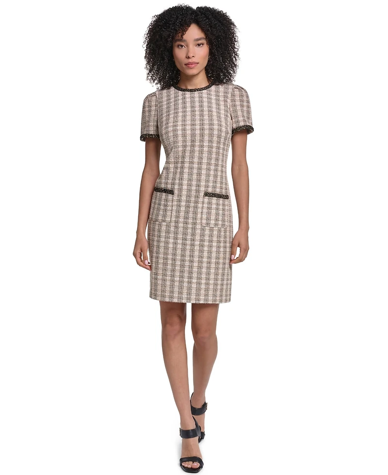 Karl Lagerfeld Paris Women's Crewneck Midi Dress