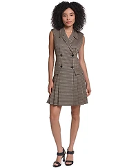 Karl Lagerfeld Paris Women's Collared Pleated Short Dress