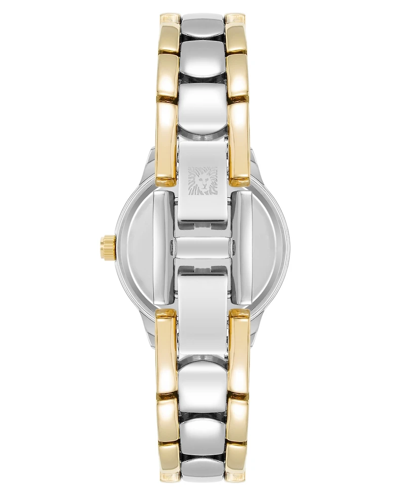 Anne Klein Women's Quartz Round Silver Dial Two-Tone Alloy Metal Bracelet Watch 24mm x 29mm