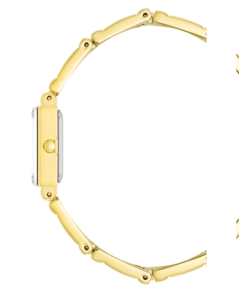 Anne Klein Women's Quartz Rectangle Gold-Tone Alloy Metal Bracelet Watch 28mm x 16.3mm