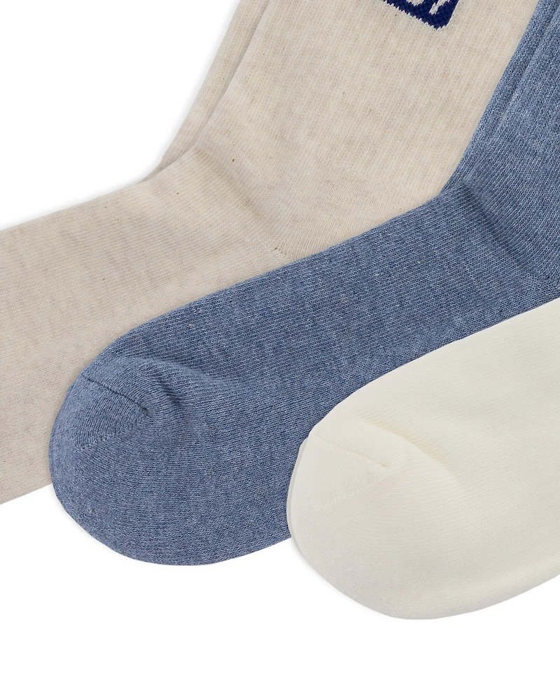 Polo Ralph Lauren Women's Crest Logo Smooth Toe Seam Crew Socks, 3-Pack