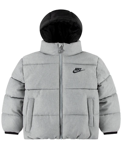 Nike Boys' 4-7 Heathered Twill Puffer Jacket