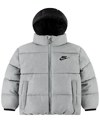 Nike Boys' 4-7 Heathered Twill Puffer Jacket