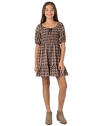 Speechless Girls' 7-16 Smocked Bodice Short-Sleeve Dress