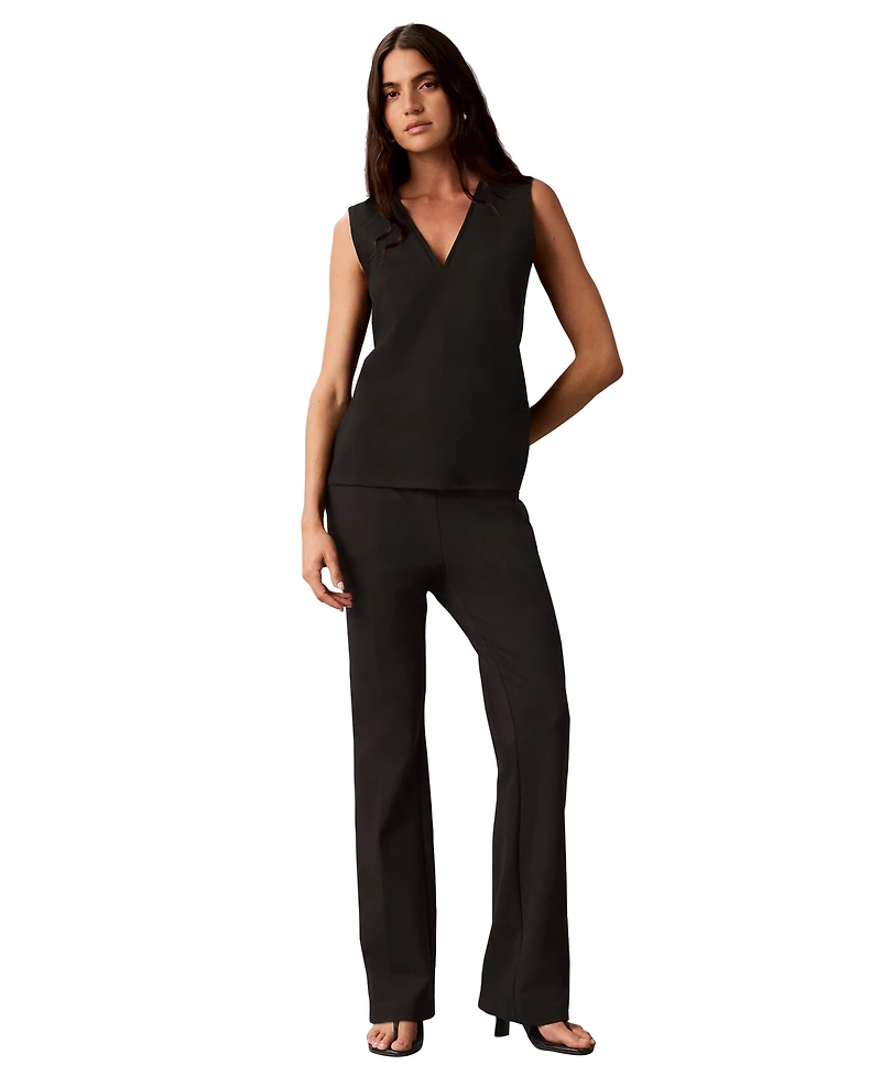 Calvin Klein Women's V-Neck Banded Shell Top