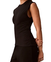 Calvin Klein Women's Side Ruched Sleeveless T-Shirt