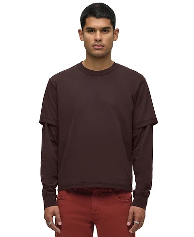 Hudson Jeans Men's Hybrid Long-Sleeve Relaxed-Fit T-Shirt