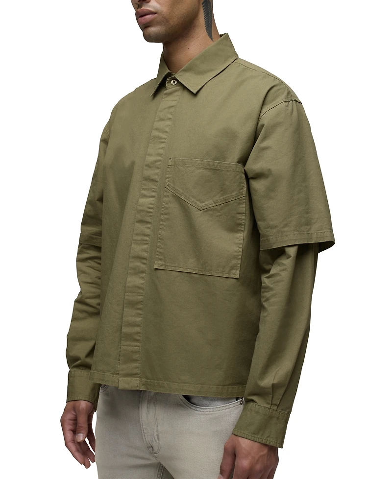 Hudson Jeans Men's Our Rex Layered Martini Classic Collar Shirt