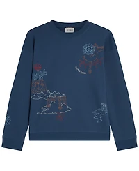 Scotch & Soda Men's Placed Embroidered Artwork Relaxed-Fit Sweatshirt