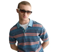 Scotch & Soda Men's Striped Knitted Regular-Fit Polo Shirt