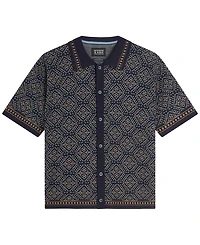 Scotch & Soda Men's Jacquard Knitted Short-Sleeve Shirt