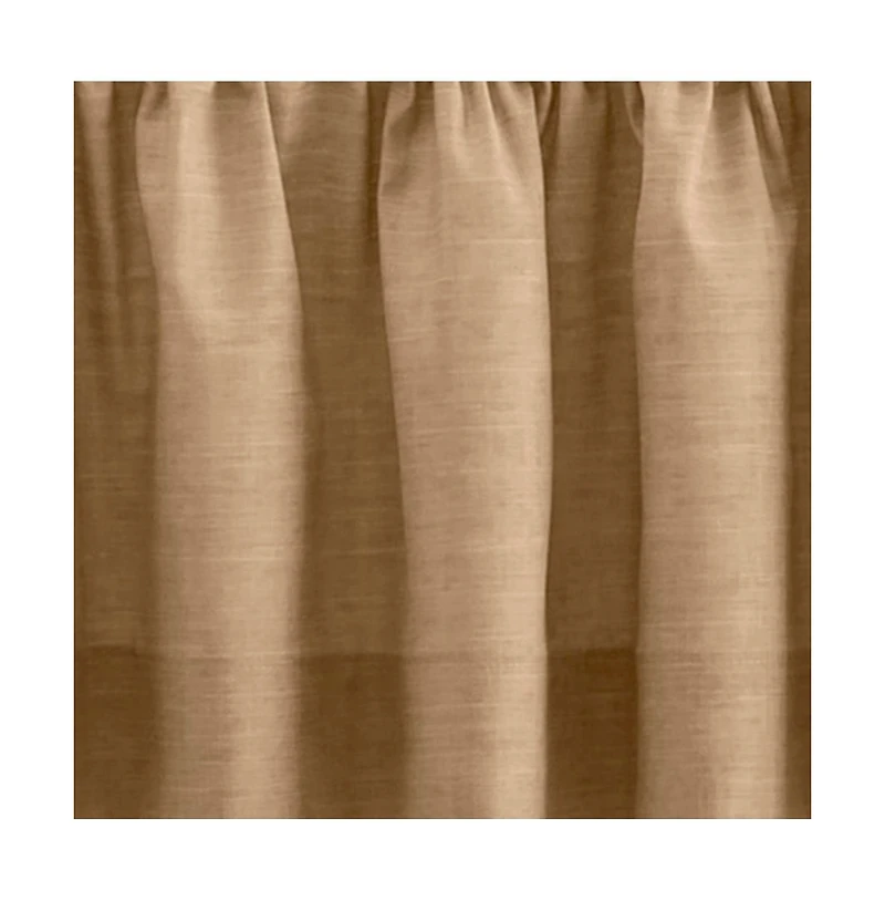 Ellis Lisa Solid Color Poly Cotton 1.5" Rod Pocket Duck Fabric Stylish Tailored Valance 58"x15" Tan