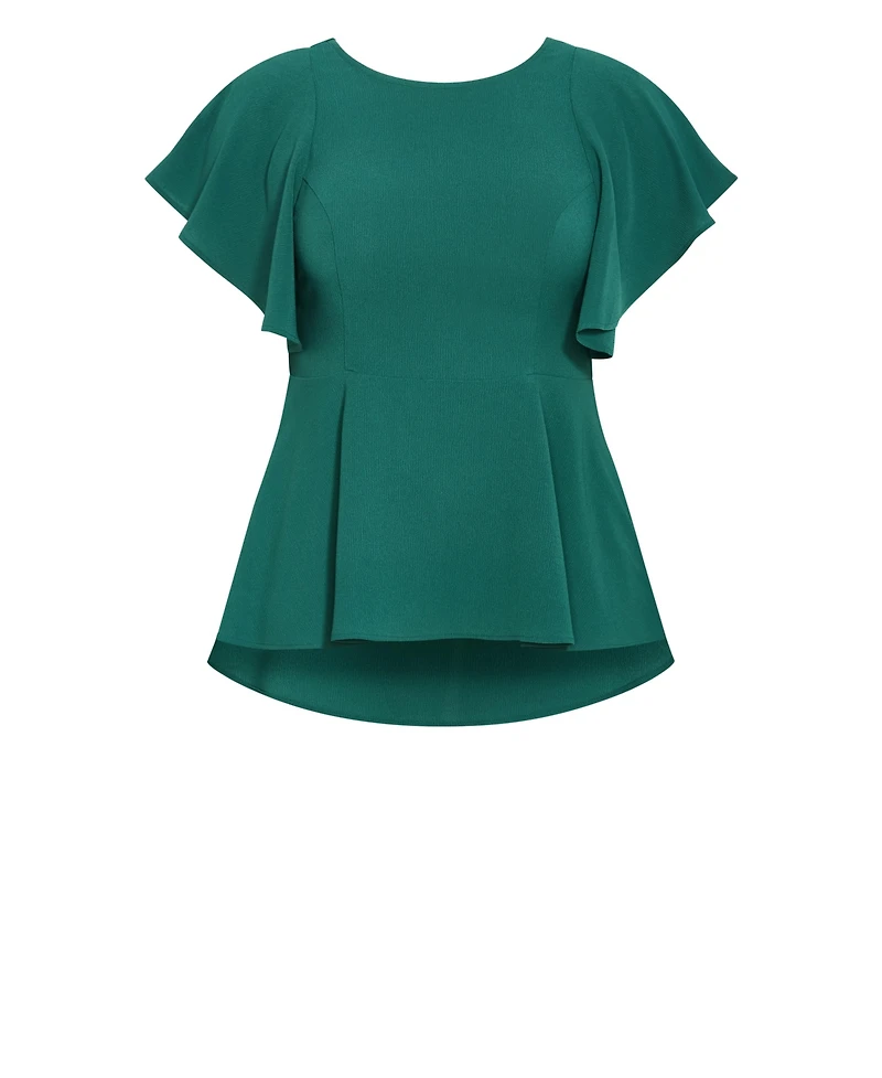 City Chic Women's Romantic Mood Peplum Top