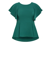 City Chic Women's Romantic Mood Peplum Top