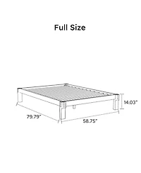 Flexipot Kana Japanese Joinery Solid Wood Platform Bed Frame with Slat Support