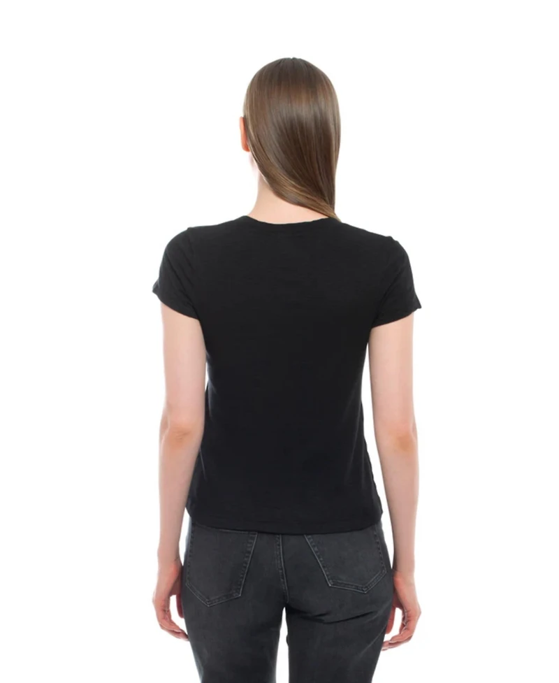 Wilt Women's Slim Deep V-Neck Rib Back Tee