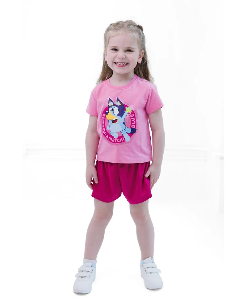 Bluey Toddler Girls' (2T - 4T) Athletic 2-Piece T-Shirt and Shorts Set