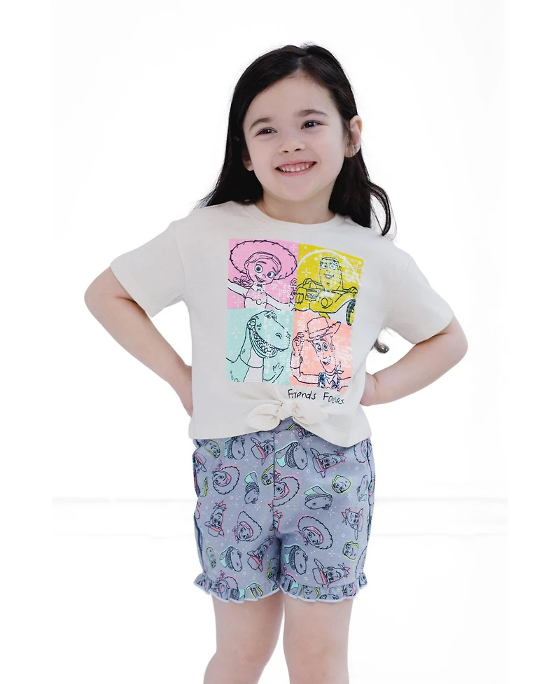 Toy Story Winnie the Pooh Girls' 2 -16 2-Piece T-Shirt and Shorts Set