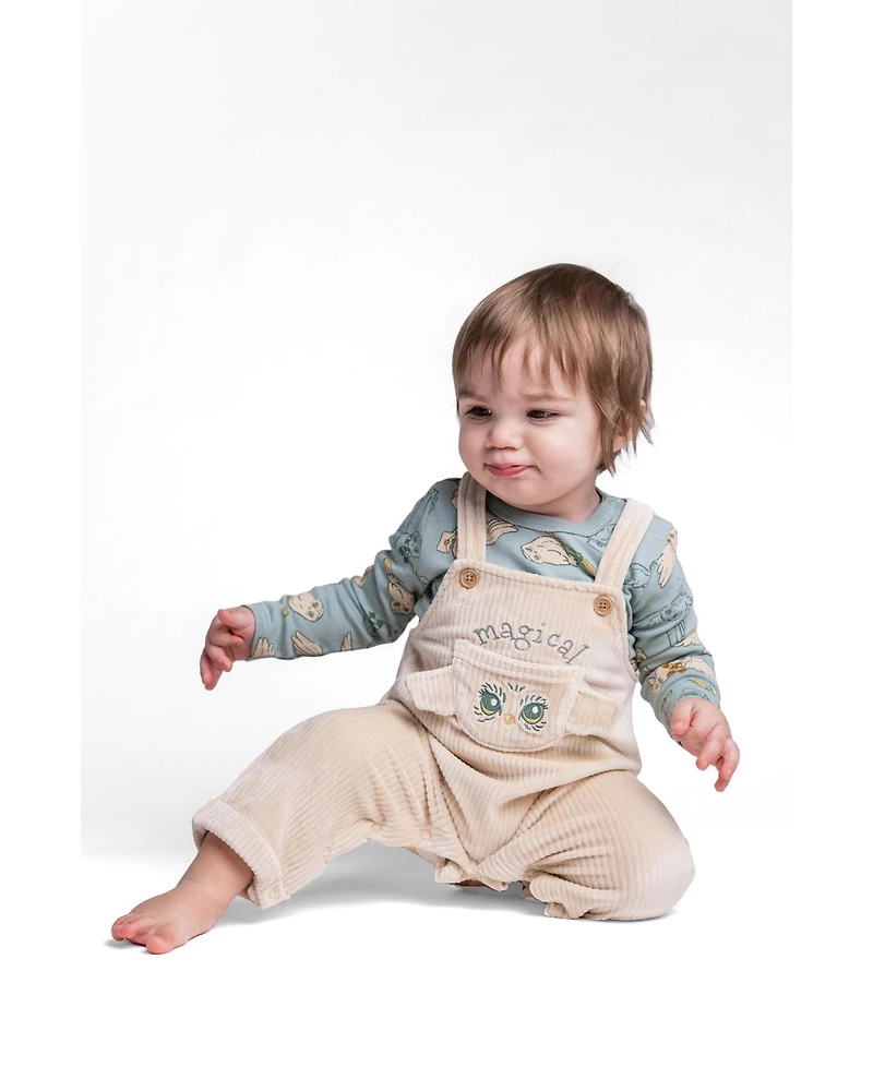 Harry Potter Hedwig Baby ( new born to 24 M )2-Piece Overalls and T-Shirt Se
