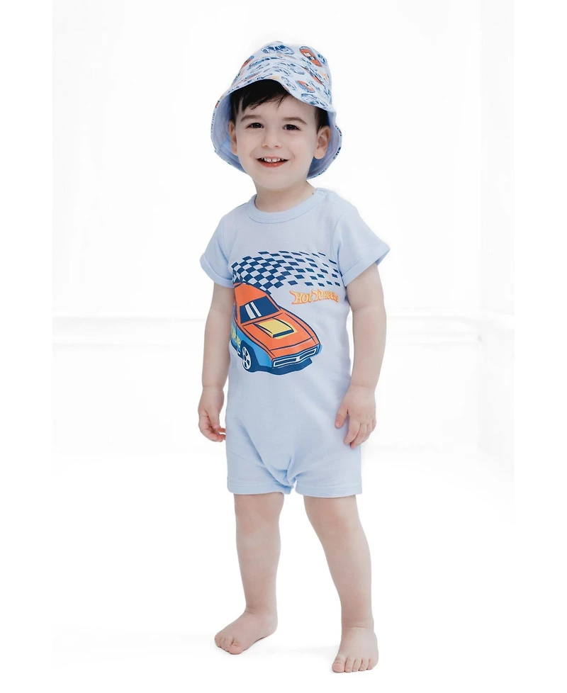 Hot Wheels Baby Boys' ( new born to 24 M ) 2-Piece Romper and Sunhat Set