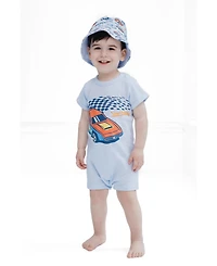 Hot Wheels Baby Boys' ( new born to 24 M ) 2-Piece Romper and Sunhat Set