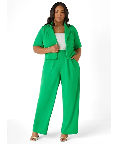 Ashley Stewart Women's Pleated Wide Leg Pants