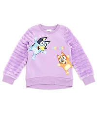 Bluey Girls Bingo Fleece Fur Sweatshirt
