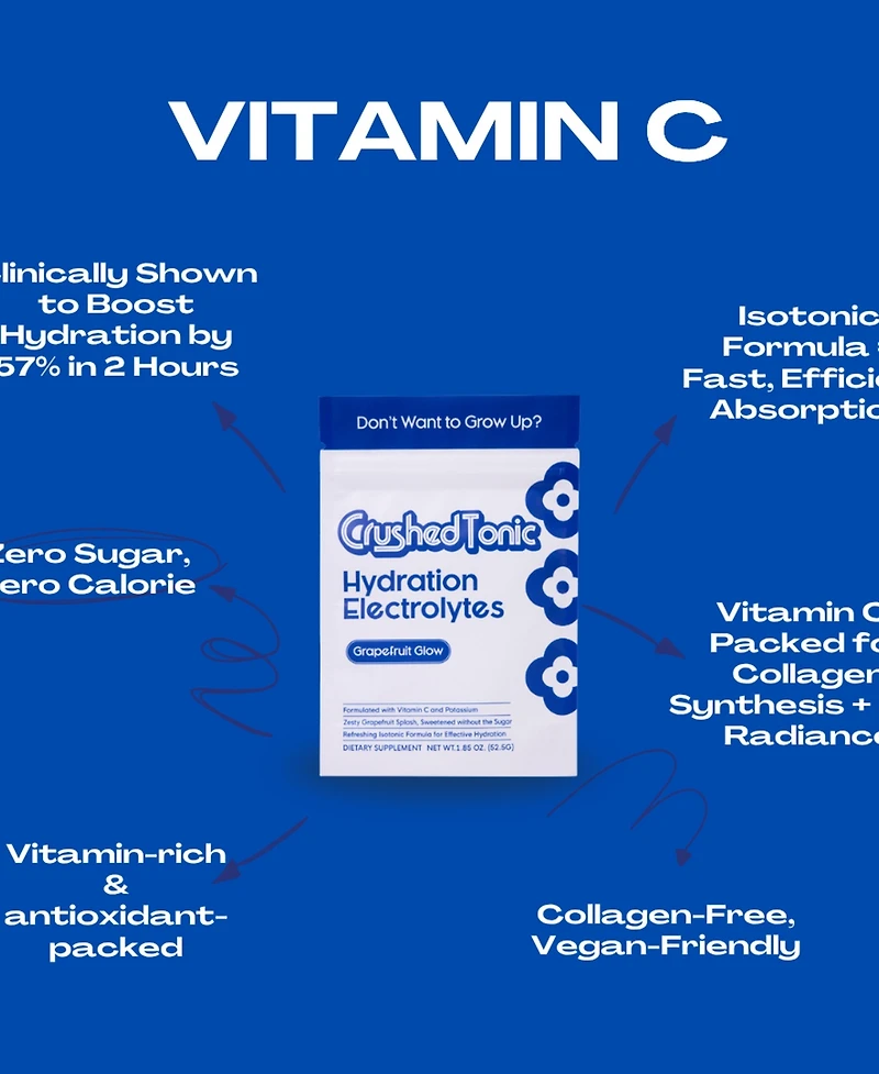 Crushed Tonic Vitamin C Hydration Electrolytes Drink Mix