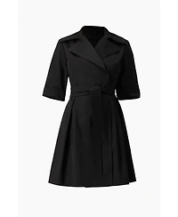Ivonne Women's Belted Collared Short-Sleeve Shirt Mini Dress