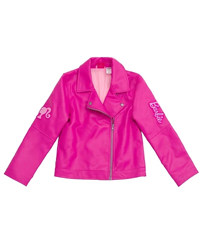 Barbie Girls' ( 4 to 16 ) Iridescent Zip-Up Leather Jacket