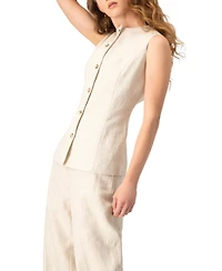 Ivonne Women's Linen Tailored Vest