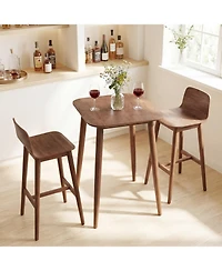 Slickblue 36 Inch Bar Height Table Solid Rubber Wood Legs Wooden Pub Table