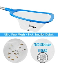 Xdovet Hot Tub Skimmer Net Aluminum Pole Fine Mesh Leaf Debris Pool
