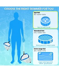 Xdovet Pool Skimmer Net Aluminum Frame Mesh Leaf Debris Tool
