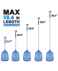 Xdovet Pool Skimmer Net Telescopic Pole Fine Mesh Aluminum Handle