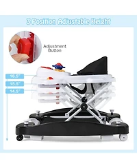 Slickblue Toddler Baby Walker 6-in-1 Foldable Design with Adjustable Height Support