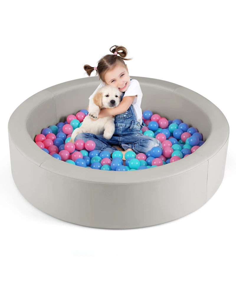 Slickblue Toddler Soft Round Ball Pit with Removable Washable Pu Cover