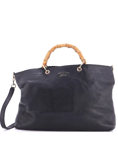 Pre-Owned Gucci Large Bamboo Shopper Tote Leather