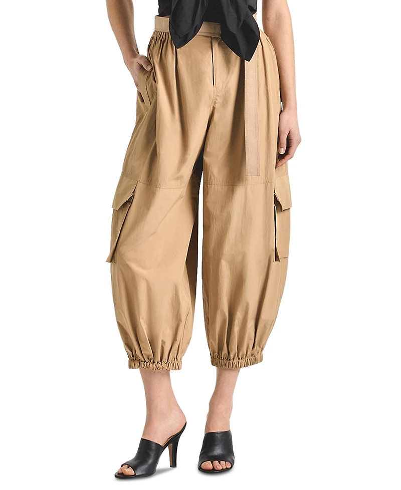 Derek Lam 10 Crosby Women's Tamsin Poplin Mid-Rise Balloon Cargo Pants