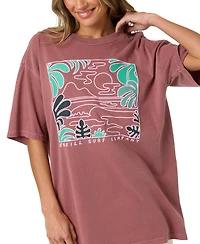 O'Neill Women's Garment-Dyed Graphic Oversized T-Shirt