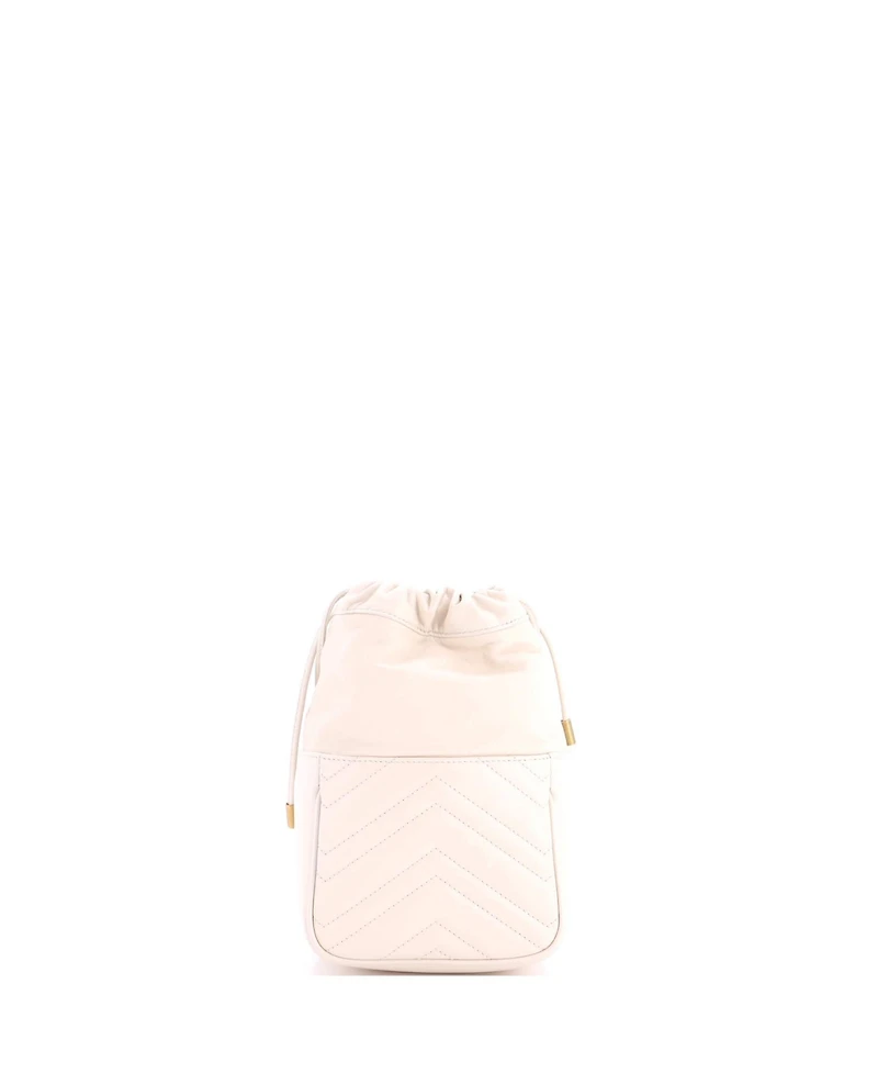 Pre-Owned Gucci Mini Gg Marmont Front Pocket Bucket Bag Matelasse Leather