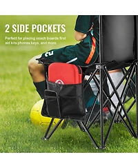 Vevor Folding Chair Sports Seat Sideline Team Bench with Sidebag and Carry Bag