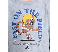 adidas Boys' 2T-7 Long-Sleeve Sport Graphic Heather T-Shirt